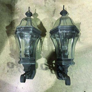 Two Traditional Outside Leaded Copper Lanterns